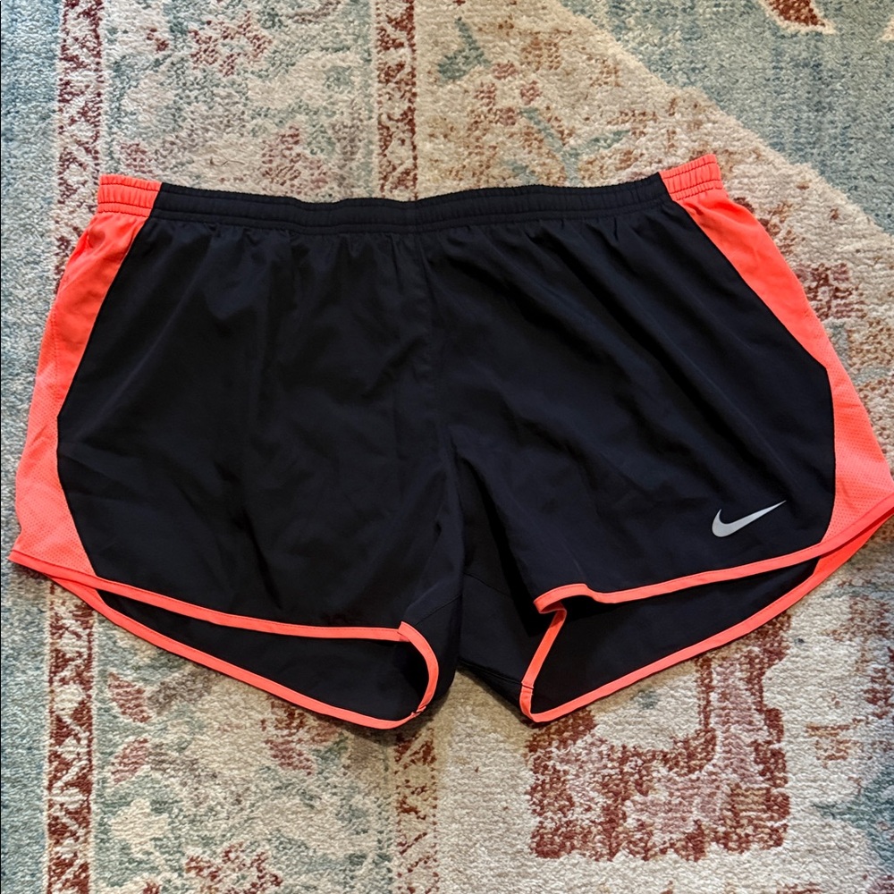 Nike Women’s Black Athletic Shorts with Coral Trim
